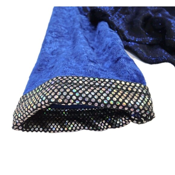 Gilda Marx VTG High Neck Skirted Velvet Royal Blue Dance Leotard Adult XS (Y/J) - Picture 9 of 16
